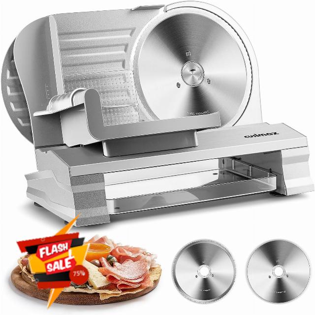 CUSIMAX Meat Slicer for Home with 1-20mm Adjustable Thickness,Electric Deli Slicer for Food Tray