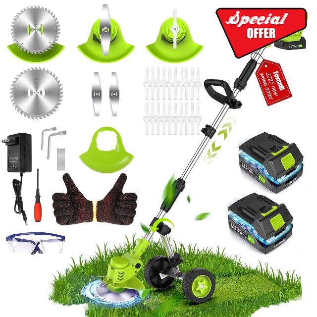 6 Inch Electric Weed Wacker with Wheels