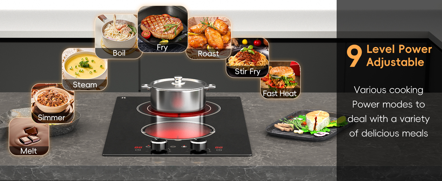 2 Burner electric cooktop