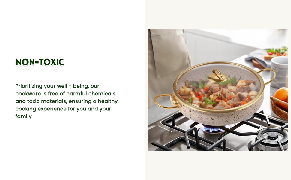 5-Ply Nonstick Cookware, Even Heat Distribution