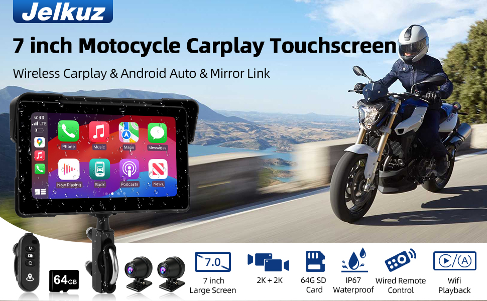Portable motorcycle carplay screen