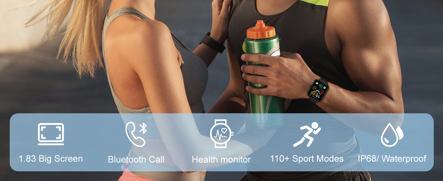 1.83-inch HD large screen smart watch supports Bluetooth calls and health monitoring