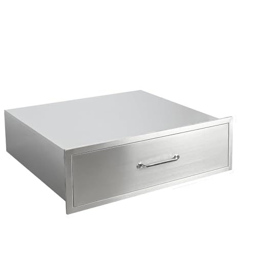 Outdoor Kitchen Drawers 30x10 inch Large Capacity Triple Drawer,304 Steel 3 Drawer Cabinet for Outdoor Kitchen Island & BBQ Islands 20"W x 10"H x 30"D