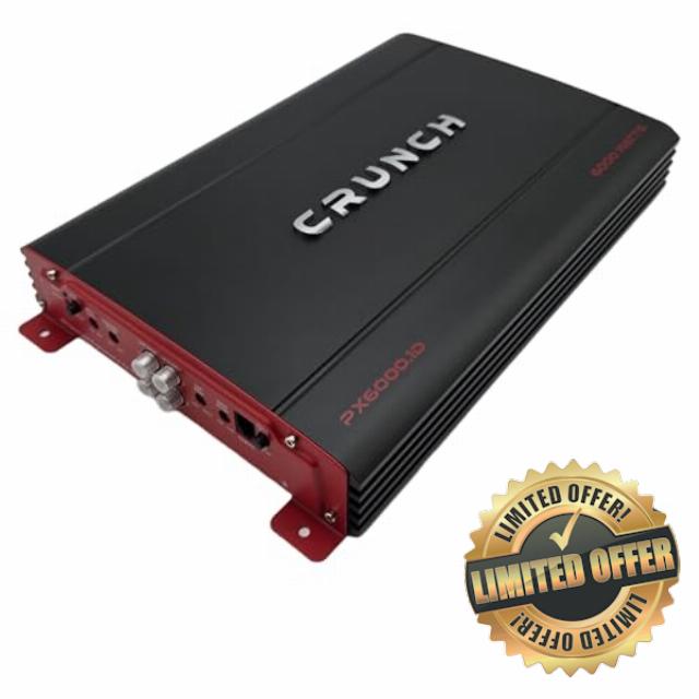 Crunch PX-6000.1D 6000W Class D Monoblock Car Amplifier with Bass Knob Included