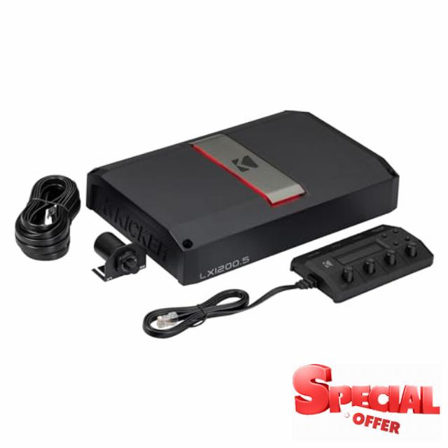 Kicker LX1200.5 5-Channel Amplifier - 4-Channels Full Range 125 Watt & 700 Watt Subwoofer Channel (51LX12005)