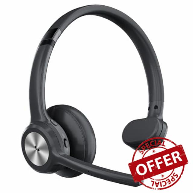 Bluetooth headset Wireless Trucker Headset with Noise Cancelling & Mute Button