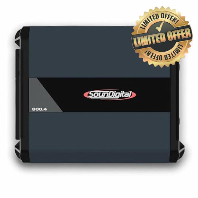 SounDigital 800.4 800 Watts 4 Channel Class D Car Audio Amplifier – High-Power Compact Stereo Amp for Cars