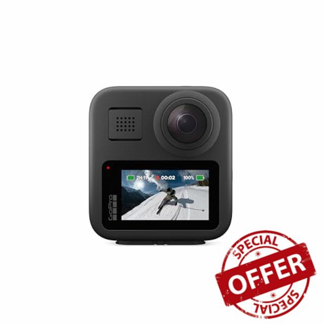 GoPro MAX — Waterproof 360 + Traditional Action Camera with Touch Screen Spherical 5.6K30 HD Video 16.6MP 360 Photos 1080p Live Streaming Stabilization