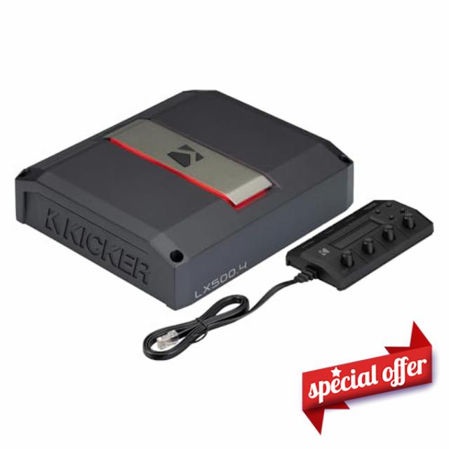 Kicker LX500.4 4-Channel Amplifier - 4x125 Watts Full Range Class-D Amplifier (51LX5004)