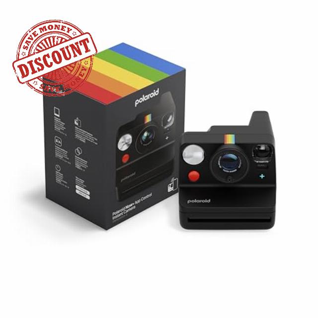 Polaroid Now+ 3rd Generation I-Type Instant Film Camera - Bluetooth Connected App Controlled - Black - Camera Only No Film (9160)