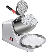 OKF Ice Shaver Prevent Splash Electric Three Blades Snow Cone Maker Stainless Steel Shaved Ice Ma...