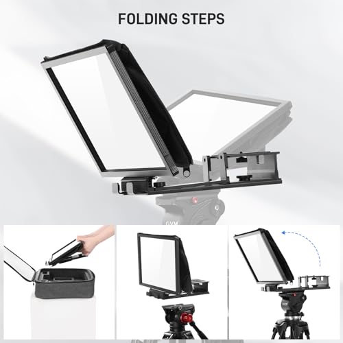 Collapsible Teleprompter for iPad Tablet Phone DSLR Camera