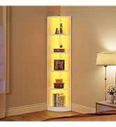 YITAHOME Corner Shelf with USB Ports & Outlets, Industrial Corner Storage Cabinet Rack Charging S...