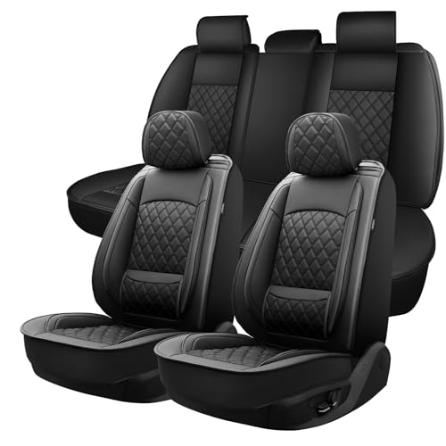Waterproof &Breathable Leather Automotive Seat Cushions Protector |Compatible with Airbag | Reinforced Sewing