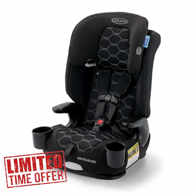 Graco Nautilus 2.0 LX ft. InRight Latch 3-in-1 Harness Booster Car Seat