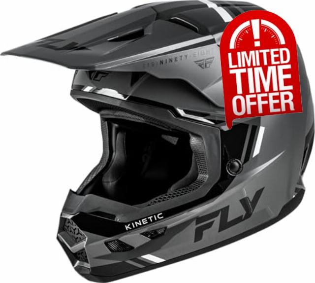 FLY Racing Kinetic Verdict Helmet - Grey/Black/White