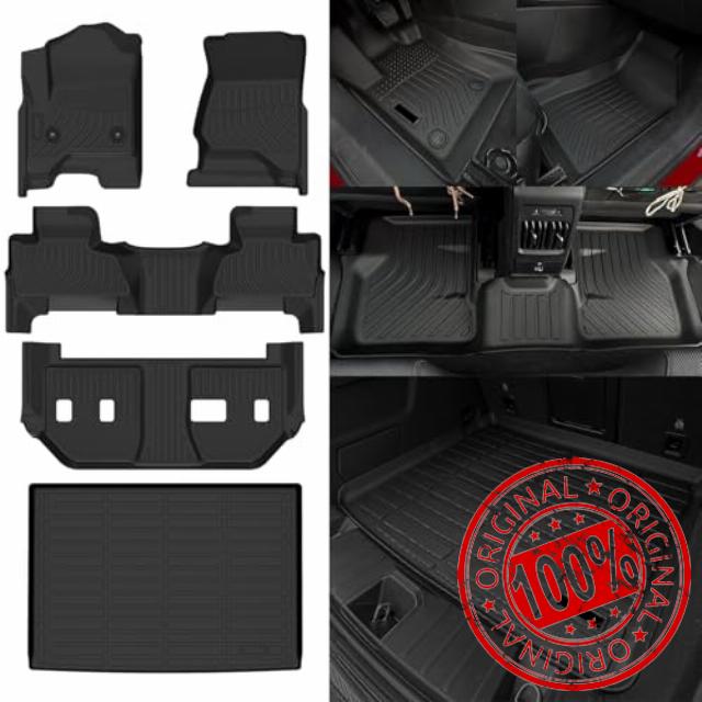 Naibeve Floor Mats for 2015-2020 Chevrolet Suburban/GMC Yukon XL - All Weather for Chevy Suburban/GMC Yukon XL Floor Mats Liners (2nd Row Bucket Seats) Cargo Liner Behind The 3rd Row