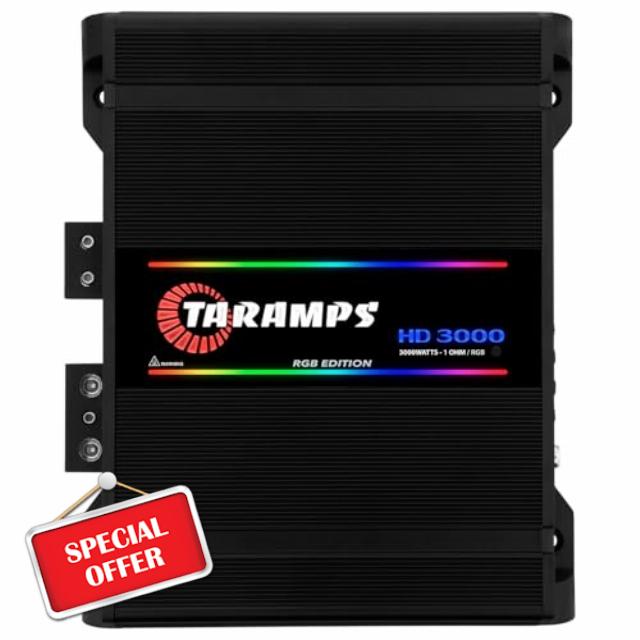 Taramps HD 3000 Module 1Ohm Black RGB 3000W Rms Car Sound Amplifier