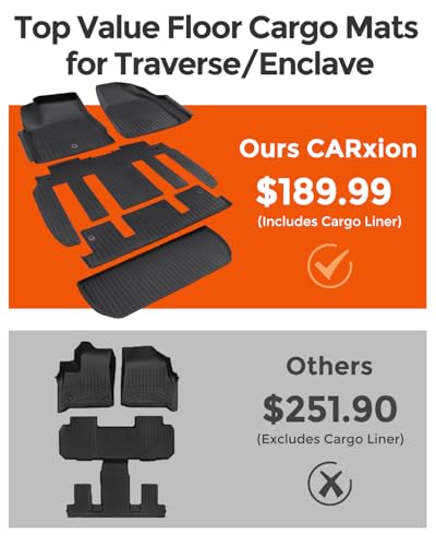 All Weather Rubber Accessories Tapetes Para Custom Fit for Chevy Traverse for Buick Enclave SUV Carpet