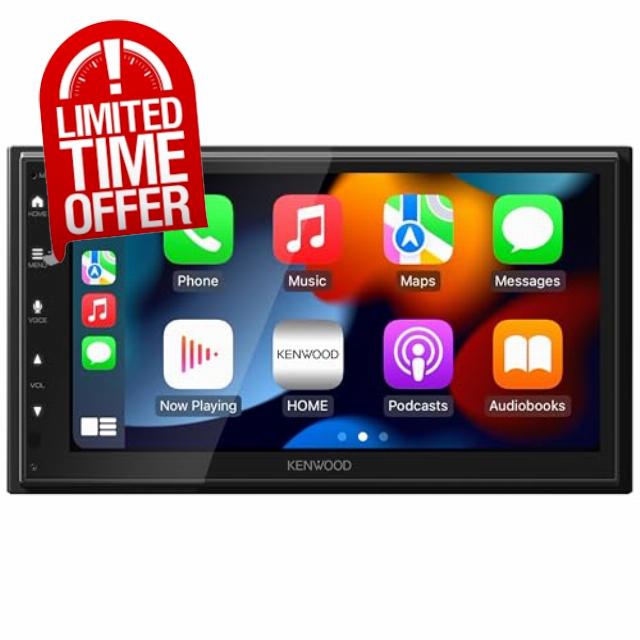 KENWOOD DMX5710S 6.8" Capacitive Touchscreen Digital Multimedia Receiver – Wireless Apple CarPlay