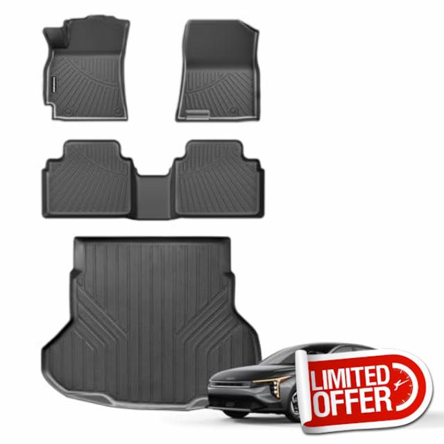 Floor Mats for 2025 Kia K4 Upgrade Trunk Mat All Weather Floor Liners TPE Rubber Cargo Liner Fit for 2025 Kia K4 Anti-Slip Full Set Automobile Mats Accessories