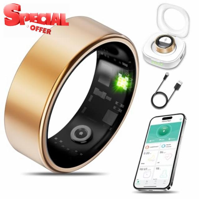 Smart Health Ring for Women Men Fitness Tracker with Heart Rate