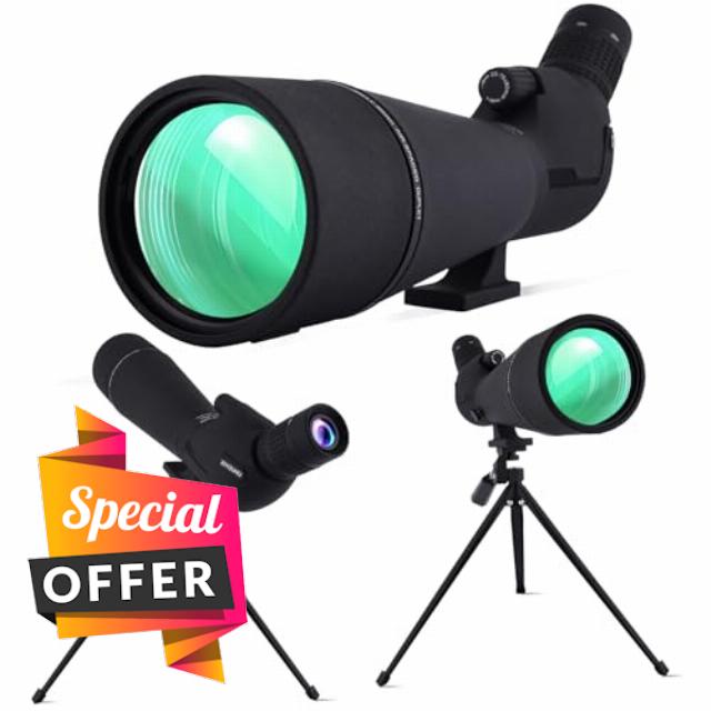 25-75x80 Spotting Scopes with Tripod & Phone Adapter - Spotter Scope with BAK4 Prism