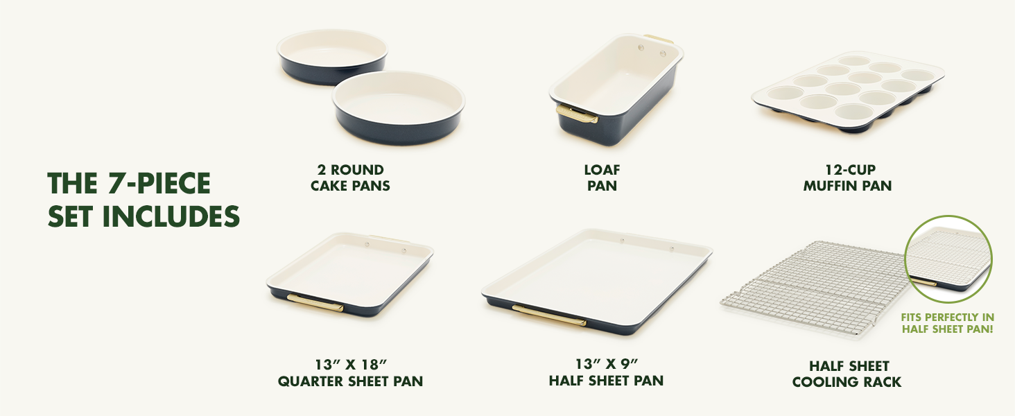 GreenPan, Ceramic Nonstick, PFAS-Free, Non-Toxic, Bakeware, Reserve