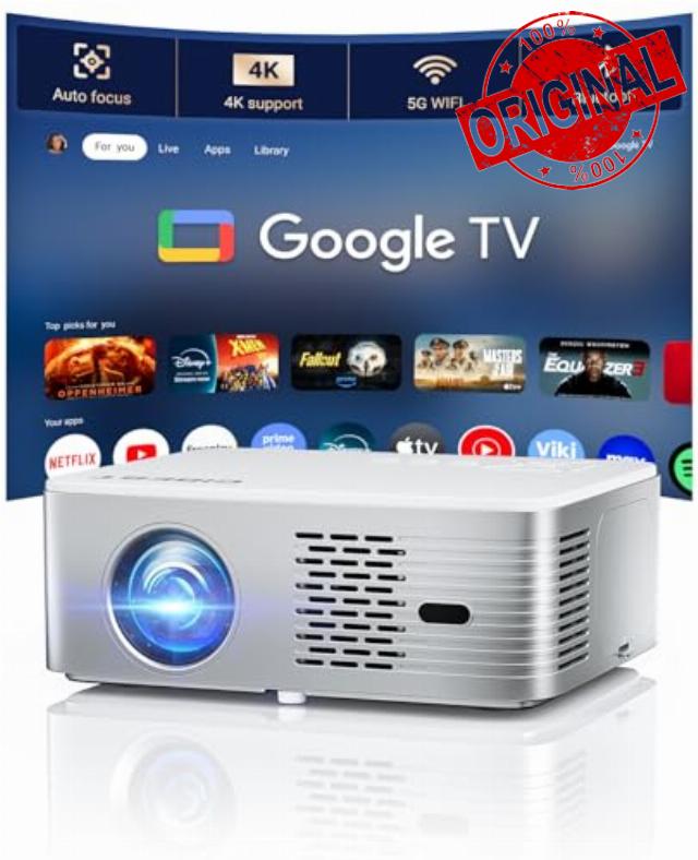 Google TV Projector 4K Support - CIBEST Smart Projector with WiFi 6 and Bluetooth
