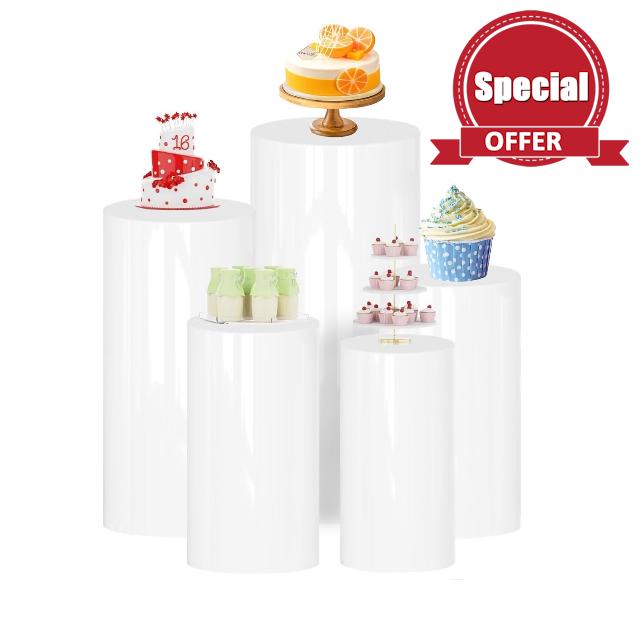 5 pcs White Cylinder Stands for Farty for Parties