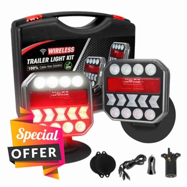 Wireless Trailer Lights 110° Rotatable