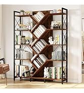 YITAHOME Corner Bookshelf, 5-Tier L-Shaped Bookcase Storage Organizer, Tall Open Display Freestan...