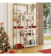 YITAHOME 5 Tiers Gold Bookshelf, Modern Bookshelf, Storage Shelves in Living Room/Home/Office, Bo...