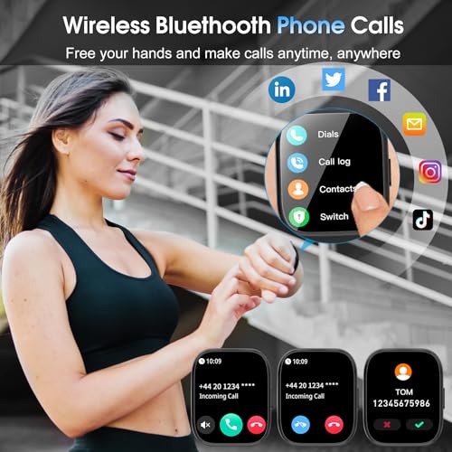 1.85" HD Touch Screen Fitness Watch with Sleep Heart Rate Monitor