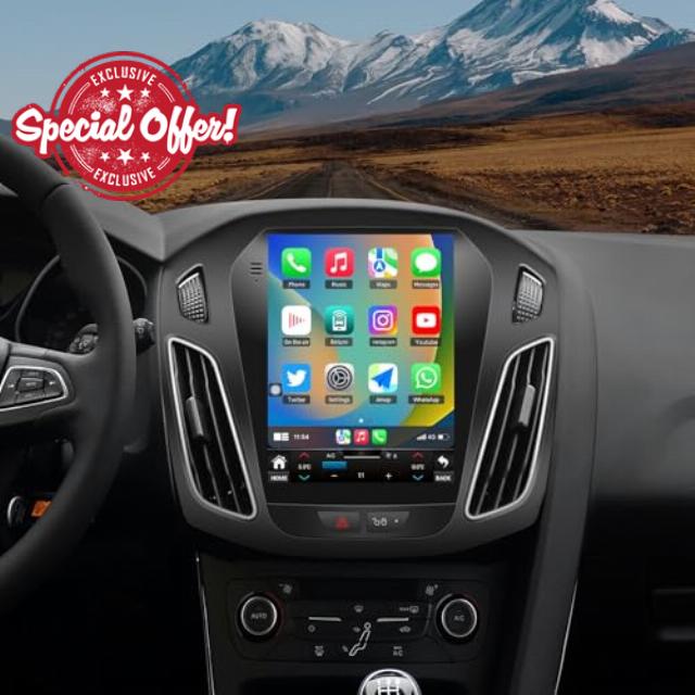 4+32G Android 13 Upgrade Car Radio for Ford Focus 2012-2018: 10.4" HD T-Style Touchscreen Head Unit Wireless Carplay Android Auto 1080P Backup Camera Mirror Link 5G WiFi GPS Bluetooth SWC FM