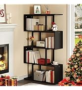 YITAHOME 5 Tiers Bookshelf, Artsy Modern Bookcase, Book Rack, Storage Rack Shelves Books Holder O...