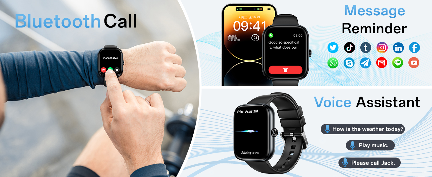 The smartwatch for men and women can make Bluetooth calls and support app message reminders