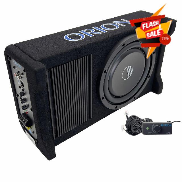 ORION Cobalt CPE80 8” 800W Max Active Down-Firing Subwoofer Thin Enclosure with Built-in Amplifier – Slim Loaded Sub for Tight Spaces in Cars and Trucks