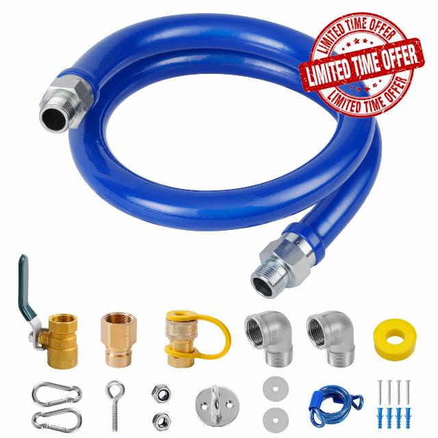 1675KIT48 Safety System Kit,48" Mobile Commercial Gas Hose Connector Kit