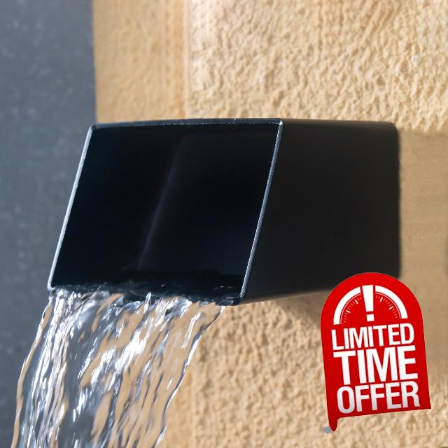 PONDO 6" Square Outdoor Water Fountain Spout - Stainless Steel 316 Spillway Scupper with Contemporary Design for Pools