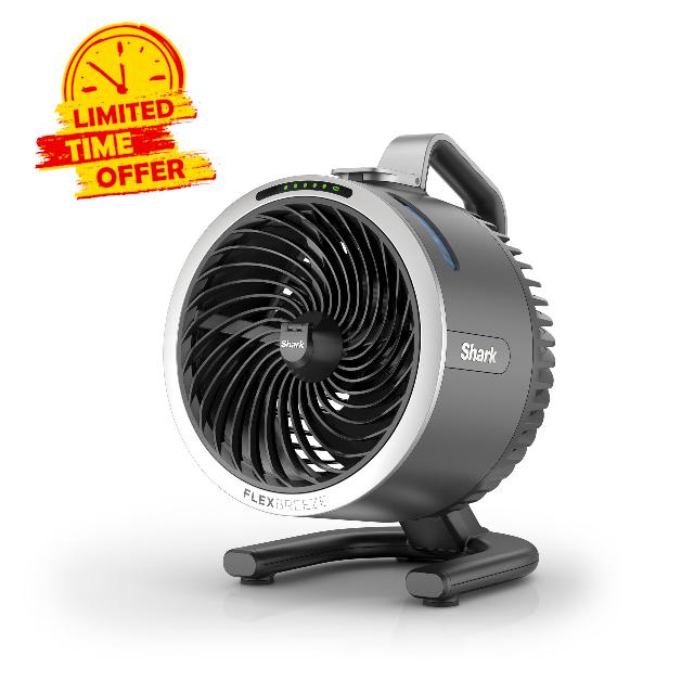 Shark FlexBreeze HydroGo Fan—Ultra-powerful portable fan with indoor + outdoor mist. Up to 70 feet of reach
