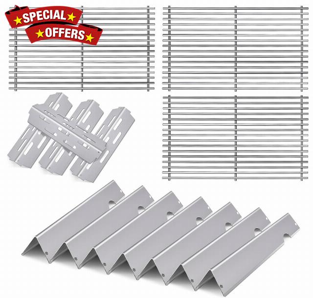 Grill Cooking Grates and Flavorizer Bars Heat Deflectors Parts for Weber Genesis II E-410 E-415 E-435 LX E-440 Series