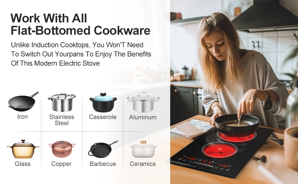 2 burner electric cooktop