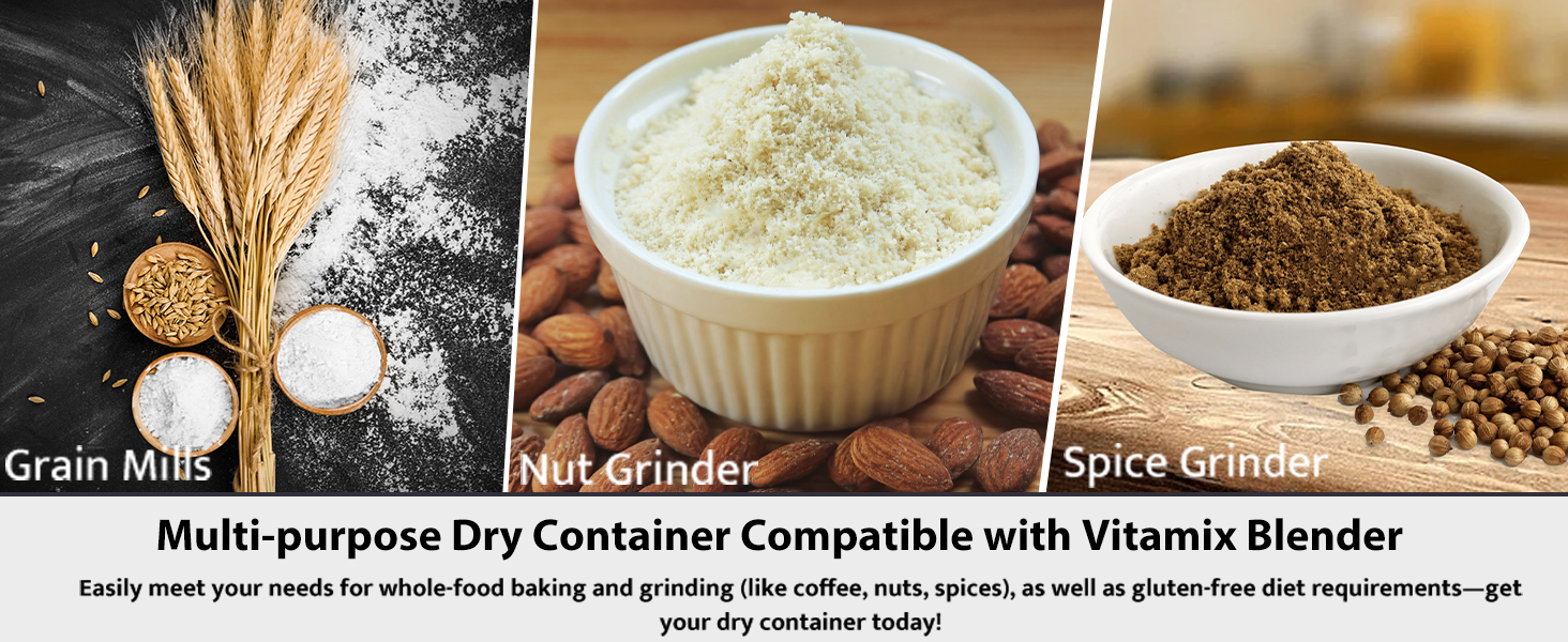 compatible with vitamix 48-ounce dry grains container with self-detect