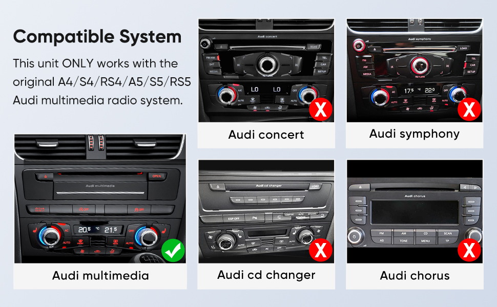 Android car stereo for Audi A4 A5 Multimedia radio system