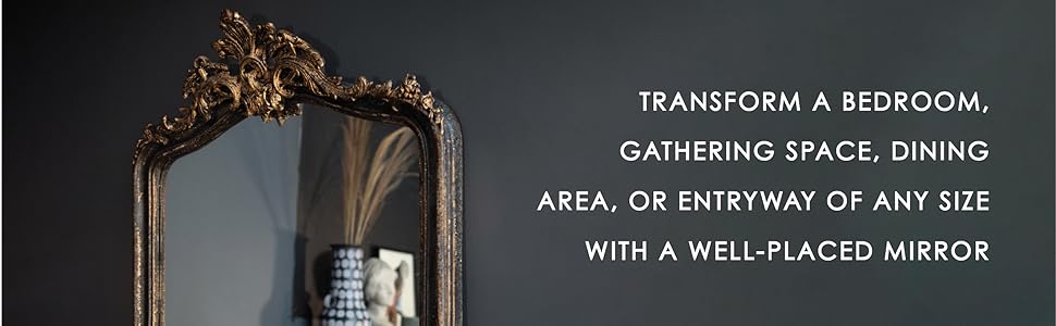 reflect light, depth, and texture to a gallery wall or create the illusion of a large space