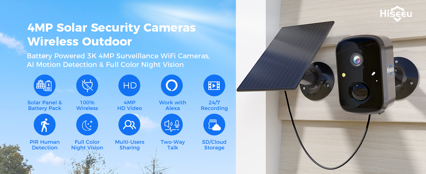 Solar security cameras wireless outdoor