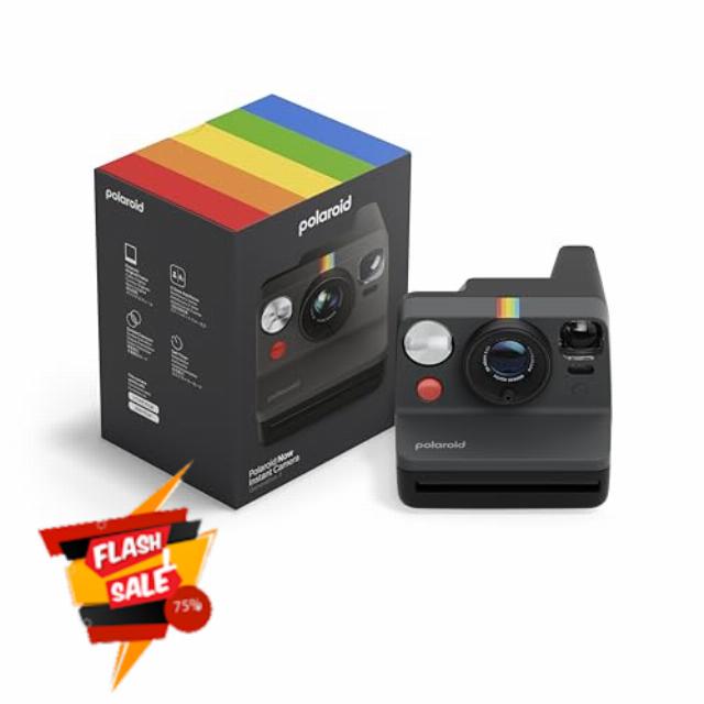 Polaroid Now 3rd Generation I-Type Instant Film Camera - Black - Camera Only No Film (9154)