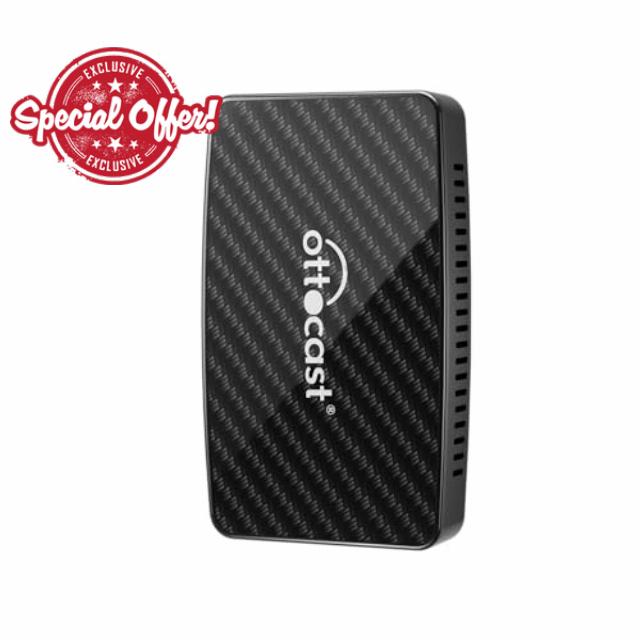 OTTOCAST Play2Video Pro – Wireless CarPlay & Android Auto Adapter with YouTube