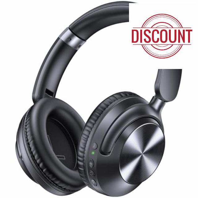 TAGRY Active Noise Cancelling Headphones 100H Playtime Over Ear Bluetooth Headphones with Deep Bass Light Weight Earphones Comfort Headsets with Fast Charging for Travel Home Office PC Black